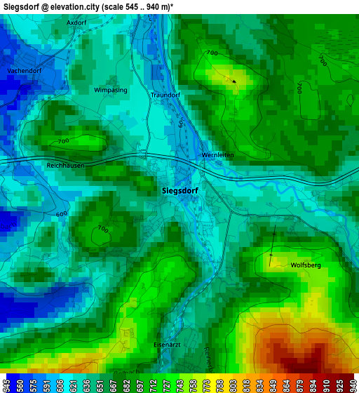 Siegsdorf elevation map