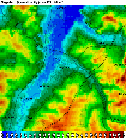 Siegenburg elevation map