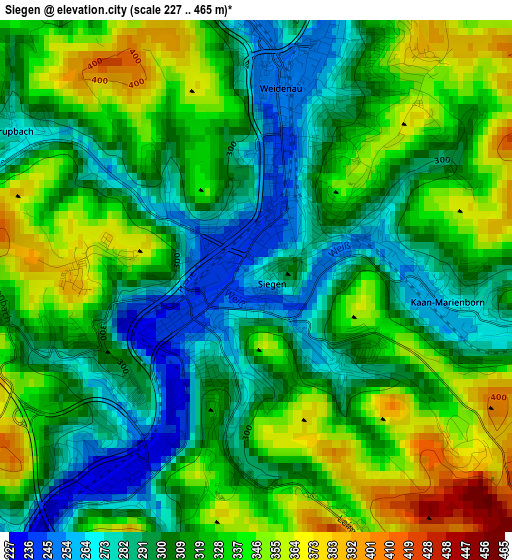 Siegen elevation map