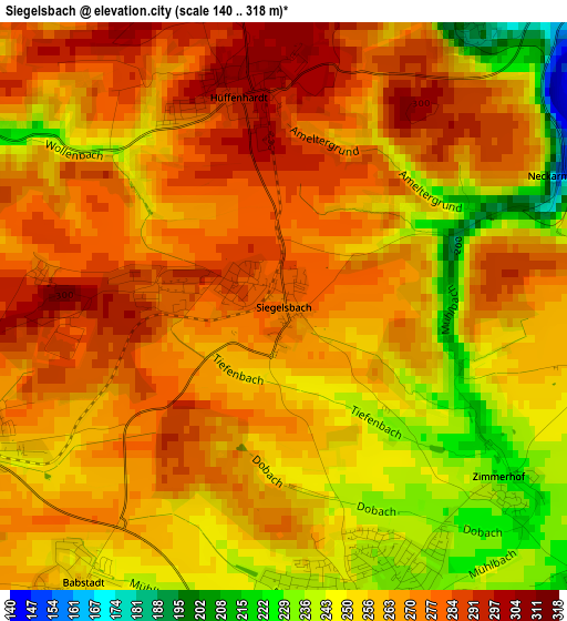 Siegelsbach elevation map