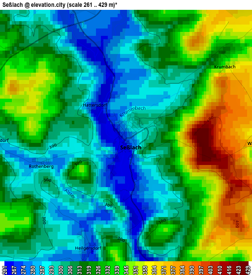 Seßlach elevation map