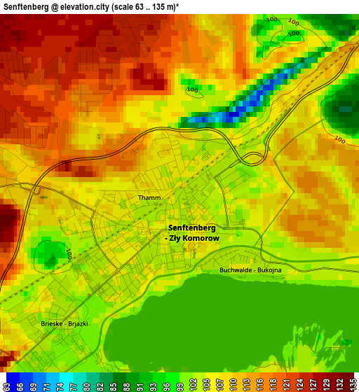 Senftenberg elevation map