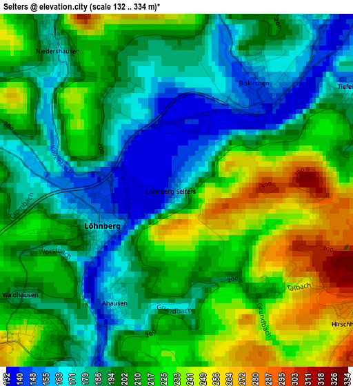 Selters elevation map