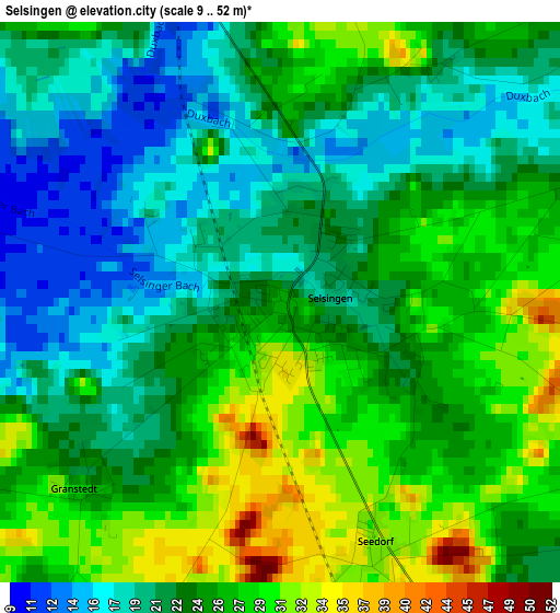 Selsingen elevation map