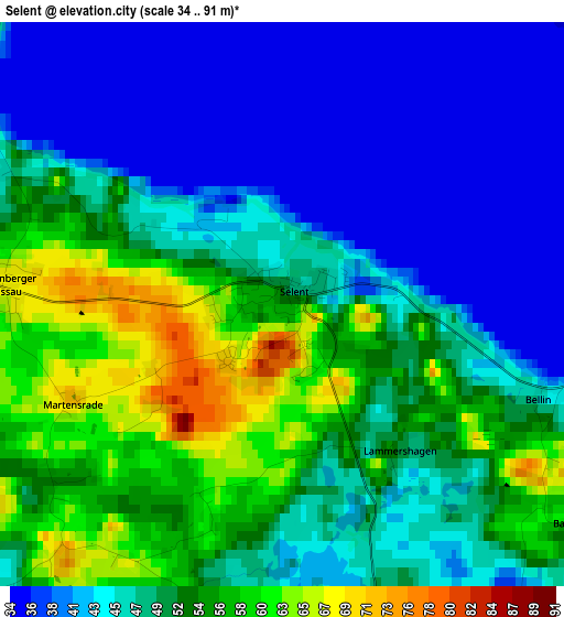 Selent elevation map