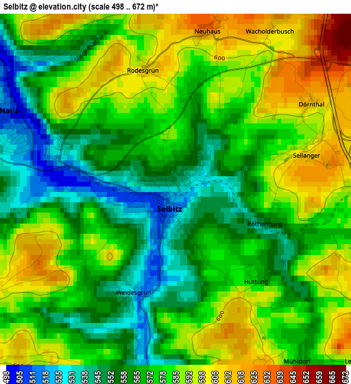 Selbitz elevation map