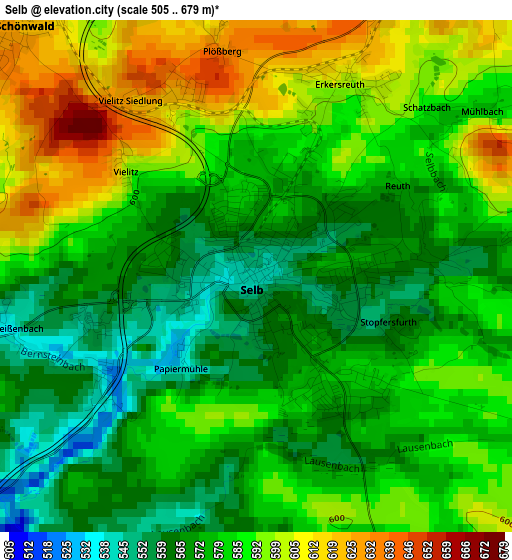 Selb elevation map