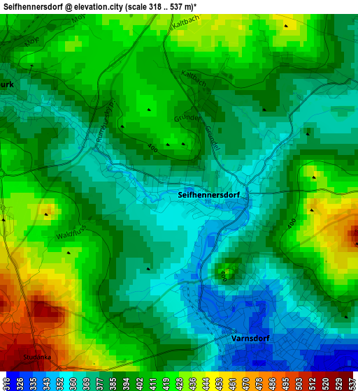 Seifhennersdorf elevation map