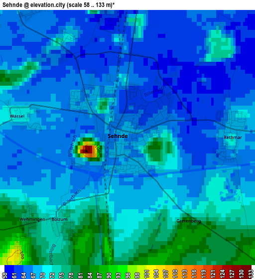 Sehnde elevation map