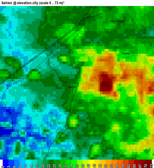 Sehlen elevation map