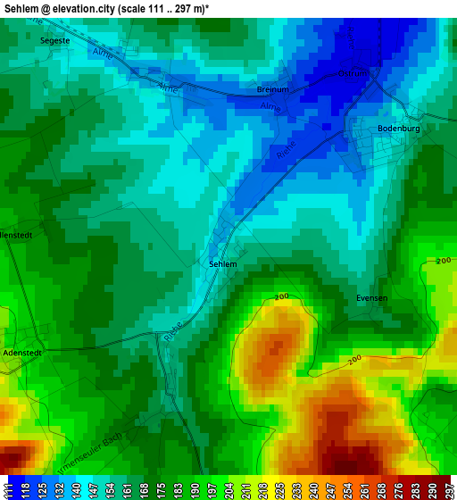 Sehlem elevation map