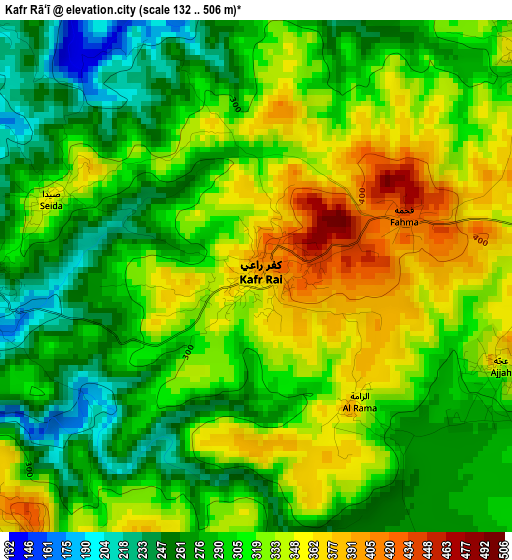 Kafr Rā‘ī elevation map
