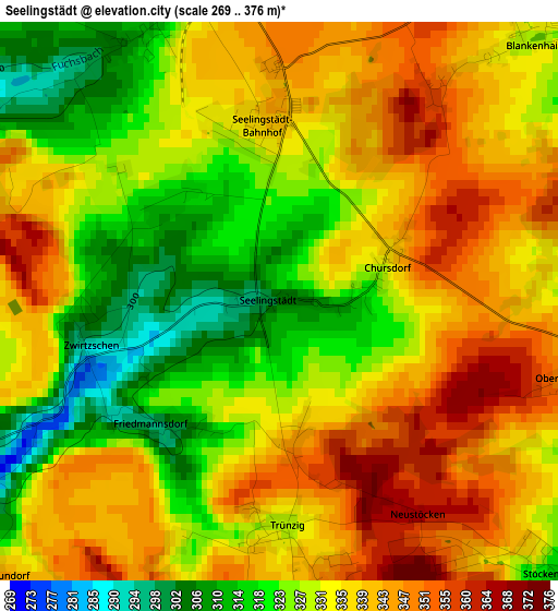 Seelingstädt elevation map