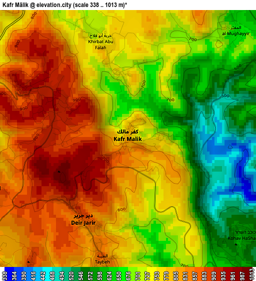 Kafr Mālik elevation map