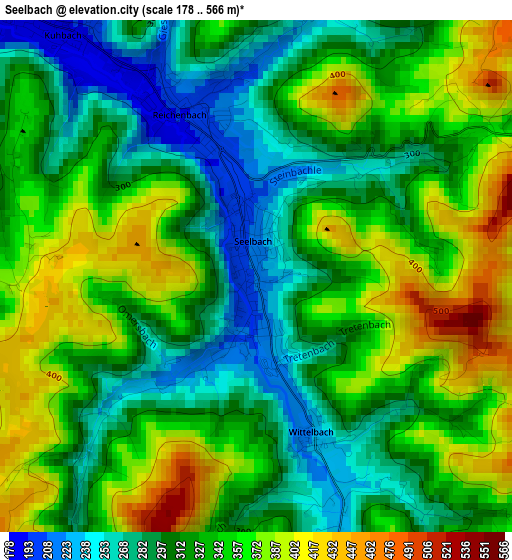 Seelbach elevation map