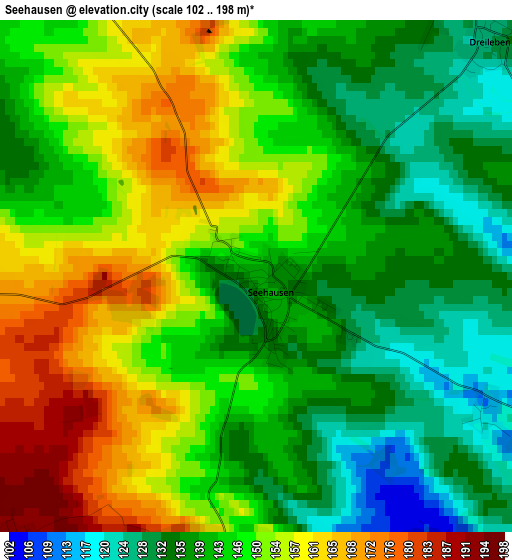 Seehausen elevation map