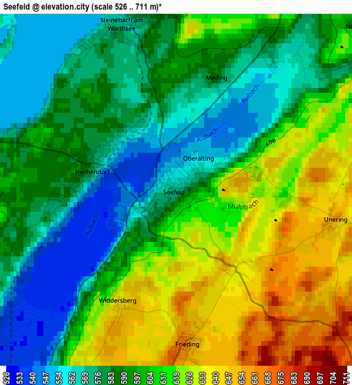 Seefeld elevation map