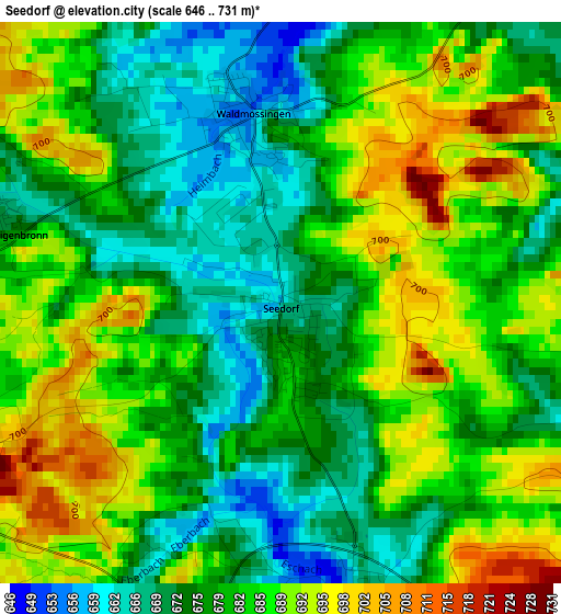 Seedorf elevation map