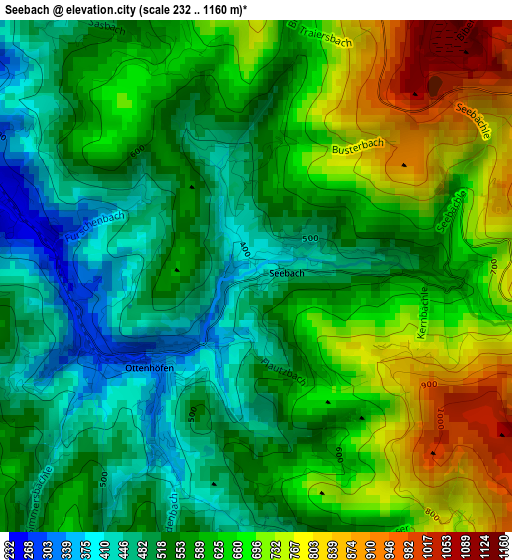 Seebach elevation map