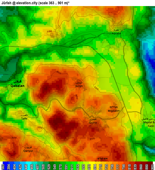Jūrīsh elevation map