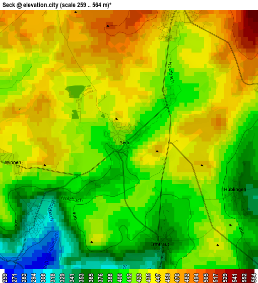 Seck elevation map