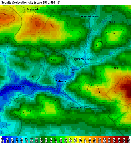 Sebnitz elevation map