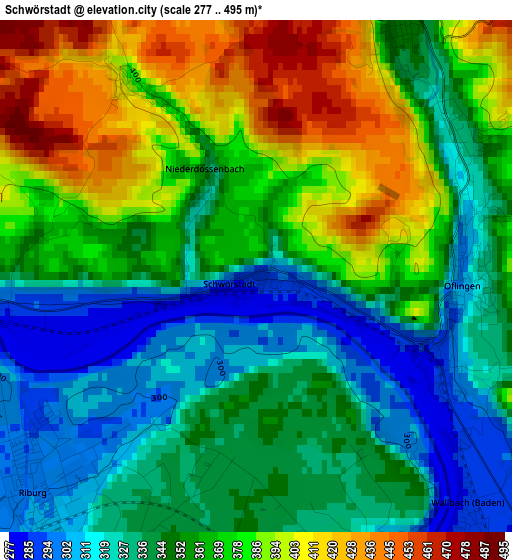 Schwörstadt elevation map