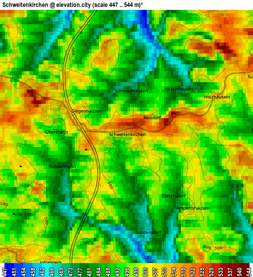 Schweitenkirchen elevation map