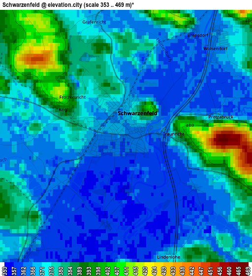 Schwarzenfeld elevation map