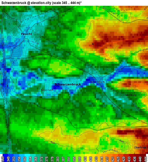 Schwarzenbruck elevation map