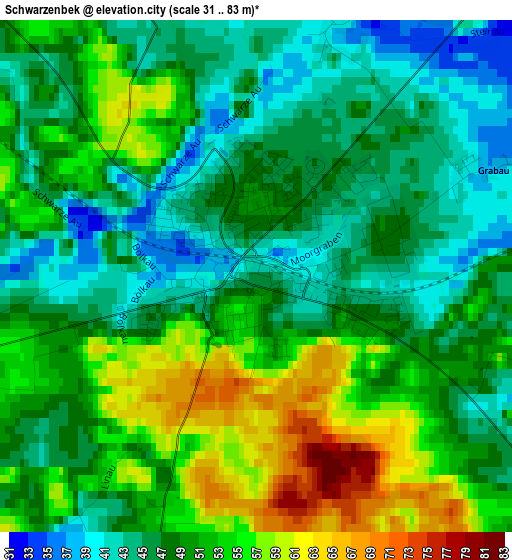 Schwarzenbek elevation map