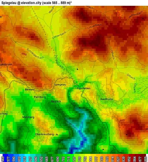 Spiegelau elevation map