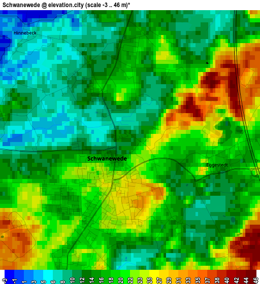 Schwanewede elevation map