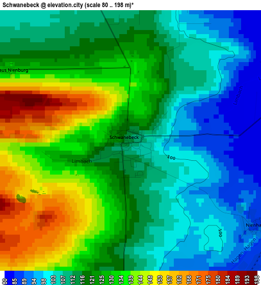 Schwanebeck elevation map