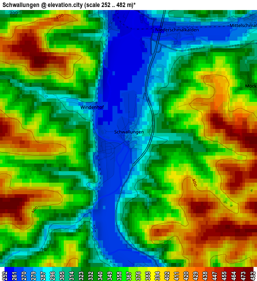 Schwallungen elevation map