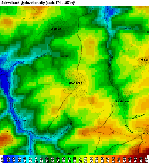 Schwalbach elevation map