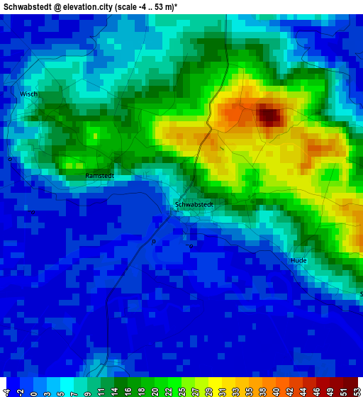 Schwabstedt elevation map