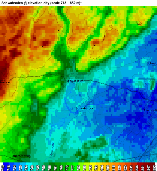 Schwabsoien elevation map