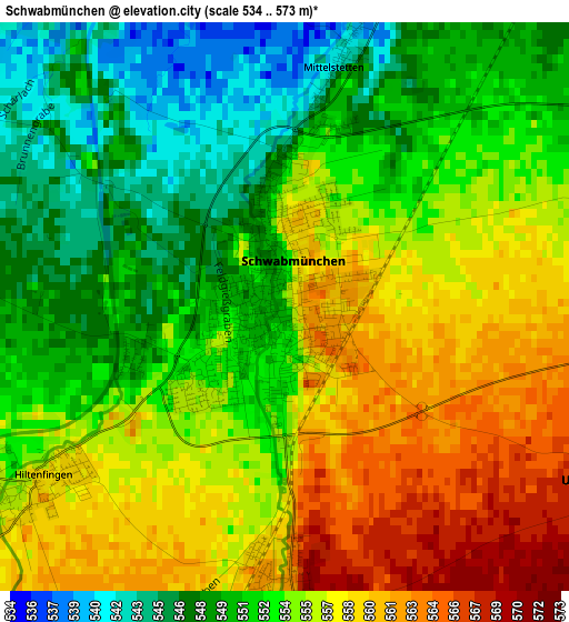 Schwabmünchen elevation map