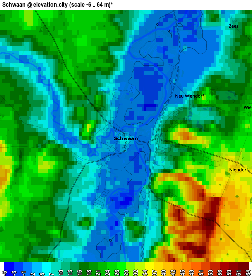 Schwaan elevation map