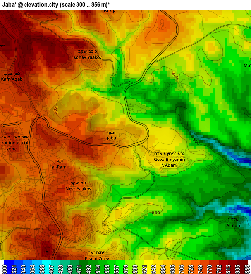 Jaba‘ elevation map