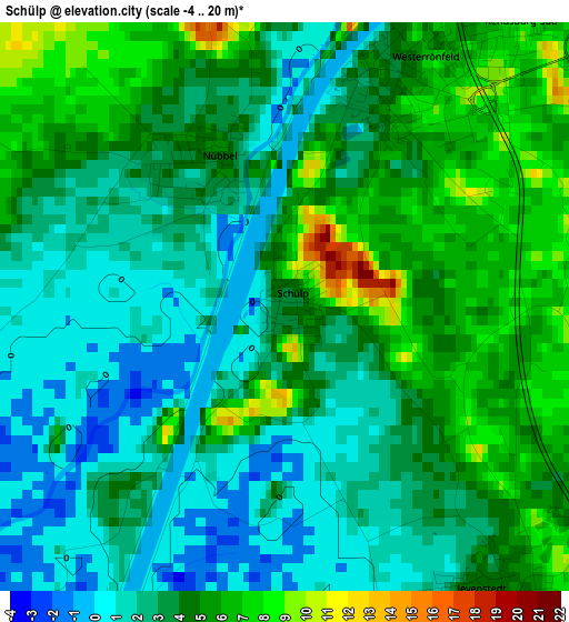 Schülp elevation map