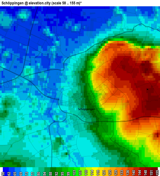 Schöppingen elevation map