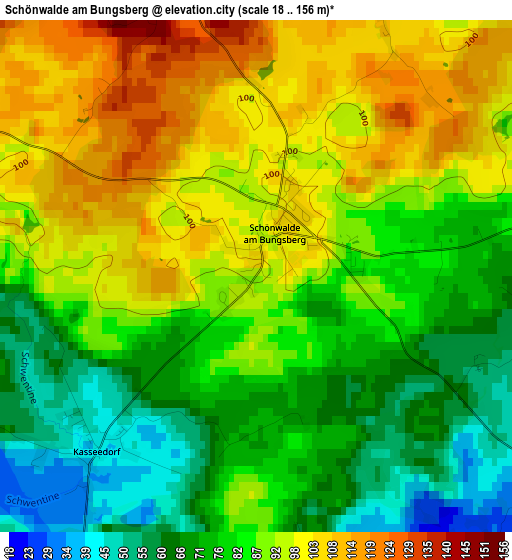 Schönwalde am Bungsberg elevation map