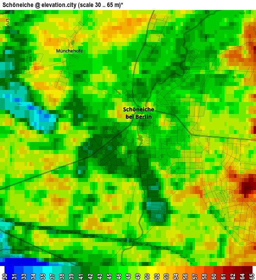 Schöneiche elevation map