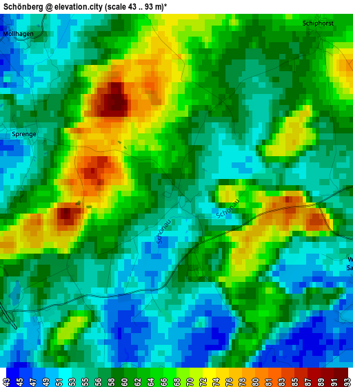 Schönberg elevation map