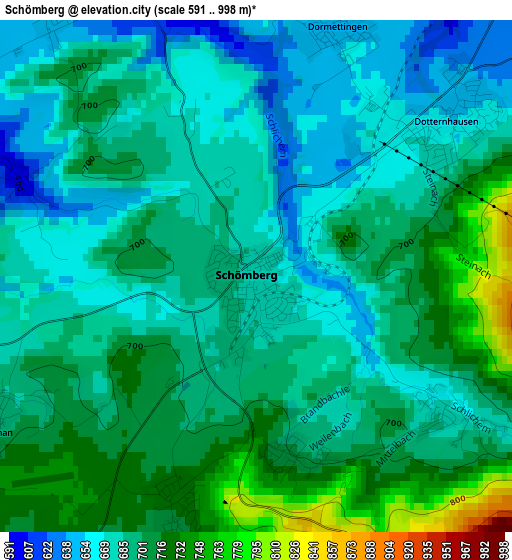 Schömberg elevation map