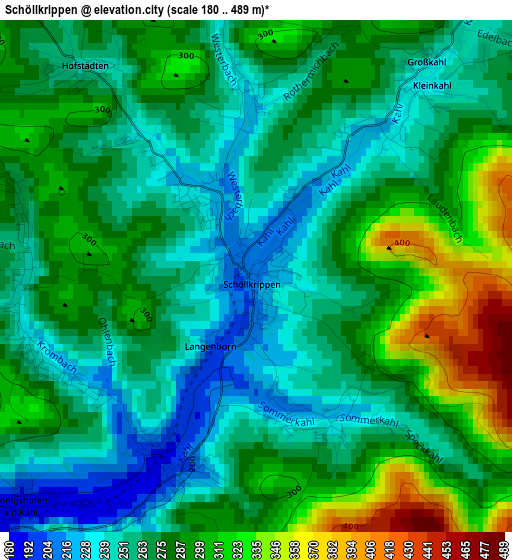 Schöllkrippen elevation map