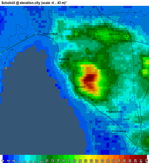 Schobüll elevation map