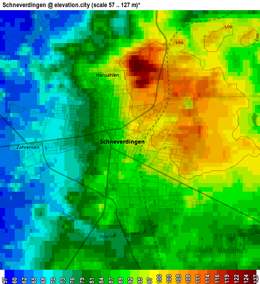 Schneverdingen elevation map